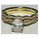 14KT GOLD NEIL LANE LAB DIAMOND RING 5.42GRS