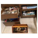 E - MIXED LOT OF WORKSHOP SUPPLIES & HAND TOOLS