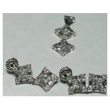 14KT GOLD DIAMOND PENDANT & EARRINGS SET 4.00GRS