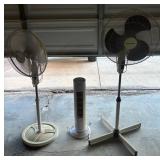 E - PAIR OF PEDESTAL FANS & TOWER FAN (G2)