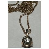 14KT ROSE GOLD DIAMOND PENDANT WITH CHAIN 2.60GRS