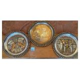 W - THREE HANDCRAFTED EGYPTIAN DECOR PLATES
