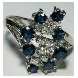 14KT GOLD SAPPHIRE & DIAMOND RING 5.66GRS
