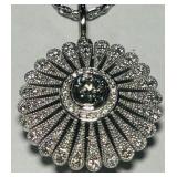 14KT GOLD DIAMOND PENDANT WITH CHAIN .40CT CENTER