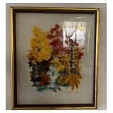 W - HANDCRAFTED NEEDLEWORK ART FRAMED 22X19"