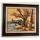 W - WINTER LANDSCAPE ARTWORK FRAMED 27X31" (W71)