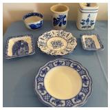 E - MIXED LOT OF COLLECTIBLE BLUE FLOW PORCELAIN