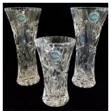 340 - THREE LENOX CZECH CRYSTAL BUD VASES