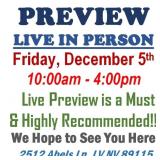 PREVIEW LIVE IN PERSON - Friday, December 5th