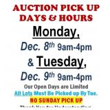 AUCTION PICK UP DAYS & HOURS
