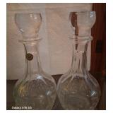 J - PAIR OF FRENCH CRYSTAL DECANTERS
