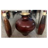 J - PAIR OF DECOR BOTTLES & VASE 14"T