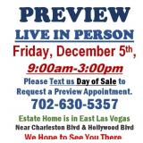 PREVIEW LIVE IN PERSON - Friday, December 5th