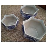 J - SET OF THREE CHINESE CERAMIC PLANTERS