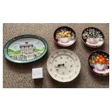J - WALL CLOCK & DECORATIVE COLLECTIBLE PLATES