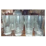 J - SET OF EIGHT CRYSTAL HIGHBALL GLASSES