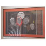 J - "MOURNING GLORY" FRAMED ARTWORK 90X60