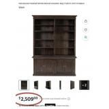 R - LARGE DARK WOOD STORAGE BOOKSHELF UNIT