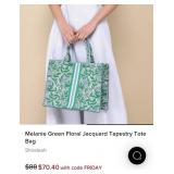 7 - SHIRALEAH MELANIE GREEN FLORAL TAPESTRY TOTE