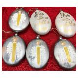 43 - HANDPAINTED ANGEL AND SCRIPT ORNAMENTS