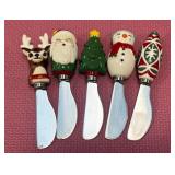 43 - 5 CERAMIC HOLIDAY SPREADERS ASSORTED DESIGNS