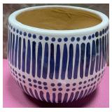 43 - BLUE-DOT CONTEMPORARY CERAMIC PLANTER