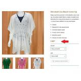 7 - SHIRALEAH LISA BEACH COVER UP WHITE SIZE M/L
