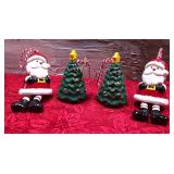 43 - CERAMIC SANTA AND TREE ORNAMENTS