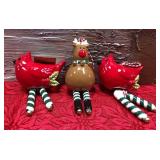 43 - CARDINAL AND REINDEER FIGURINE ORNAMENTS