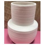 43 - LARGE WHITE TEXTURED MODERN VASE