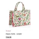 7 - SHIRALEAH FRAN TOTE IVORY (C19)