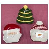 43 - CHRISTMAS CERAMIC MINI DISHES FESTIVE TRIO