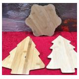 43 - BAMBOO HOLIDAY SHAPED SERVING BOARDS