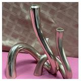 43 - MODERN SCULPTURAL SILVER METAL CENTERPIECE