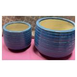 43 - BLUE CONTEMPORARY CERAMIC PLANTER