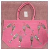 7 - PINK TOTE WITH SEQUIN CHAMPAGNE