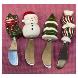 43 - FESTIVE CERAMIC SPREADERS FOUR-PIECE SET