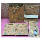 43 - HOLIDAY REINDEER THEMED GIFT BAG SET