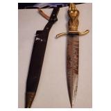 K - VINTAGE STEEL DAGGER WITH SHEATH COLLECTIBLE