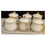 K - ELEGANT SIX-PIECE PORCELAIN CUPS SET