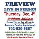 PREVIEW LIVE IN PERSON - Thursday, December 4th