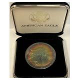 S - BEAUTIFUL RARE TONING AMERICAN SILVER EAGLE