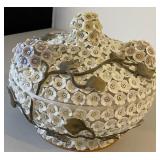 K - DETAILED PORCELAIN FLORAL COVERED BOWL