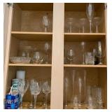 K - GLASSWARE CABINET FULL VARIED STEMWARE