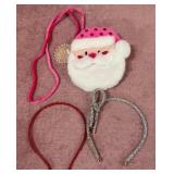 7 - ADORABLE SANTA PURSE AND HEADBANDS SET