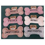 43 - LOT OF 6 - PERSONALIZED SQUEAKY DOG TOYS