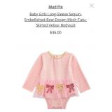 7 - BABY GIRLS SEQUIN BOW TUTU BODYSUIT 6-9M