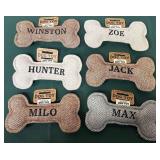 43 - LOT OF 6 - PERSONALIZED SQUEAKY DOG TOYS