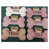 43 - LOT OF 6 - PERSONALIZED SQUEAKY DOG TOYS