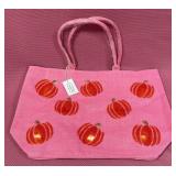 7 - PINK TOTE WITH SEQUIN PUMPKIN DESIGN